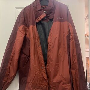 Men's Two-Tone Rust Windbreaker Jacket sz XL tall
